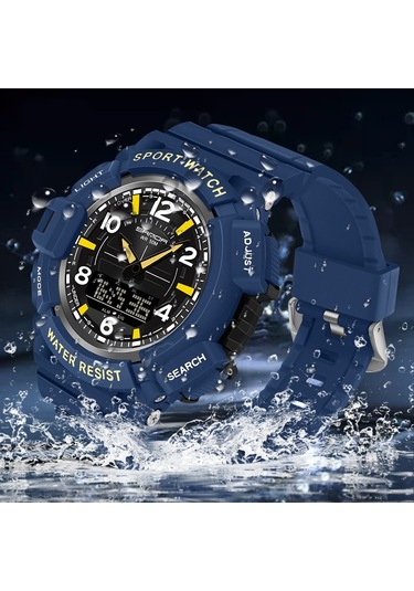 Sones Skmeı 2115 Çok İşlevli Erkek Açık Hava 30m Su Geçirmez Ay Fazı Kuvars Saat Altın