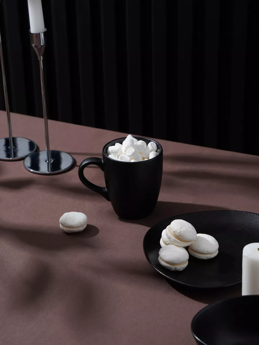 Magistro Çay Ve Kahve İçin 2 Adet Porselen "carbon" Kupa 380 Ml 165388785 Siyah