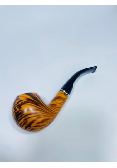 Ahşap Görünümlü Çizgili Pipo 2parça //13cm
