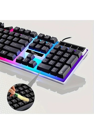 Techbloom Ergonomic Kablolu Klavye Ve Fare Kombosu Black Mekanik Hissi Pc Laptop Windows Mac İcin Diğer