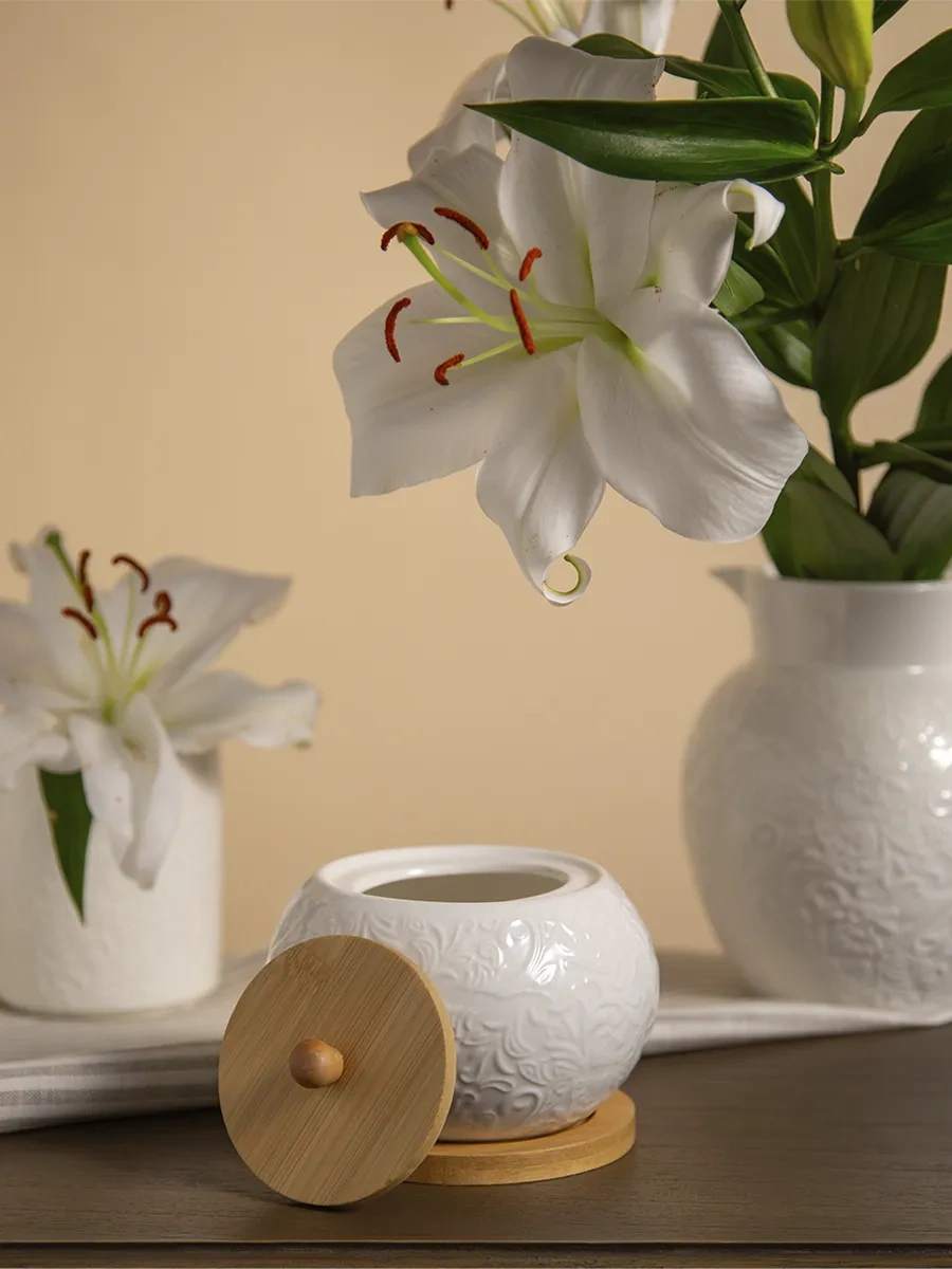 Lefard Muse Kapaklı Ve Standlı 450 Ml Şekerliği 374033720 Beyaz