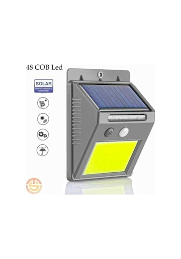 Hareket Sensörlü Solar 48 Led Bahçe Lambası Çok Renkli