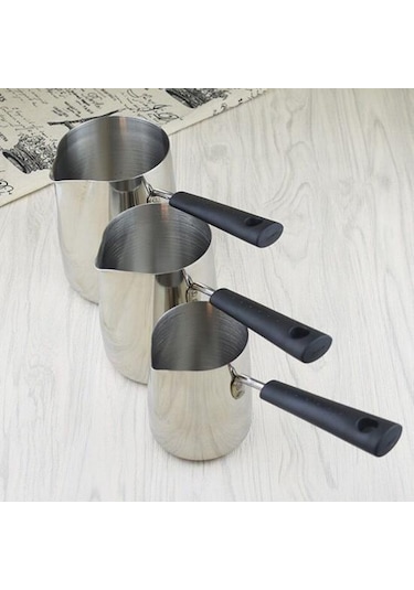 Paslanmaz Çelik Dıy Mum Balmumu Eritme Potası Sürahi Sabun Eriyik Süt Köpürtme 350ml