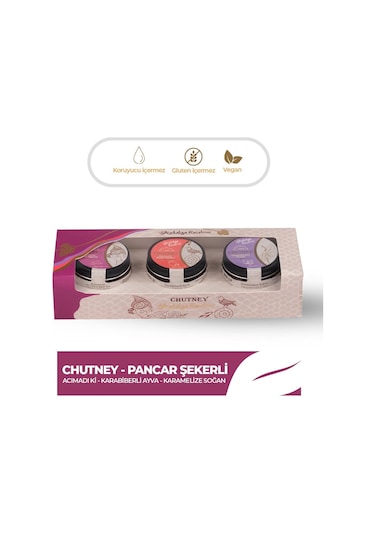 Eşlikçi Chutney 3 Lü Set Pancar Şekerli Antalya Reçelcisi
