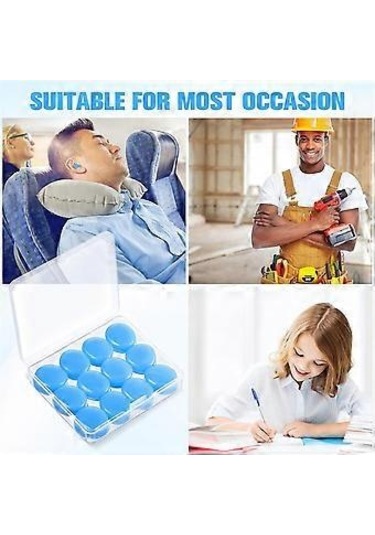 Uyku İçin 21 Çift Kulak Tıkacı Yeniden Kullanılabilir Kalıplanabilir Silikon Kulak Tıkacı Yumuşak Gürültü Azaltıcı Kulak Tıkacı, Mavi + Beyaz + Pembe