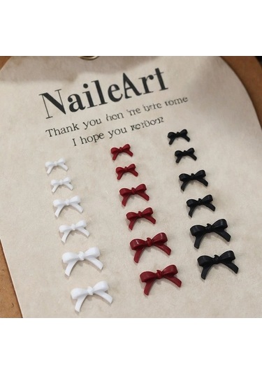 Flybuy Sevimli Yay Tırnak Charm 20 Adet Renkli Minik Yaylar Tırnak Sanatı Dz941-02