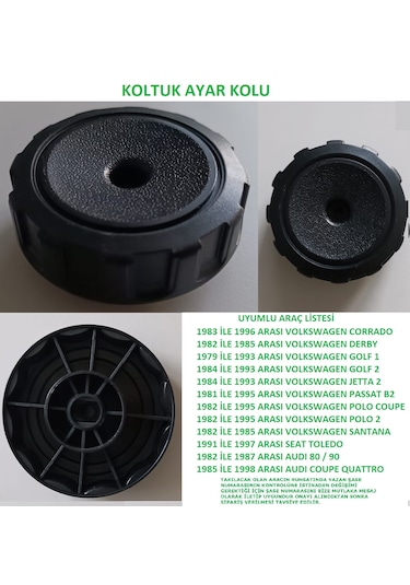 Seat Toledo Audi 80 90 Volkswagen Scirocco Koltuk Ayar Kolu