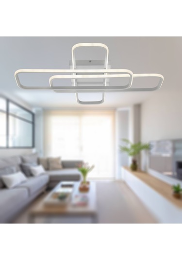 Tt324-by Tt Ayd. Sarı Işık 57x17 Profil Matbeyaz 3lü Led Avize Beyaz