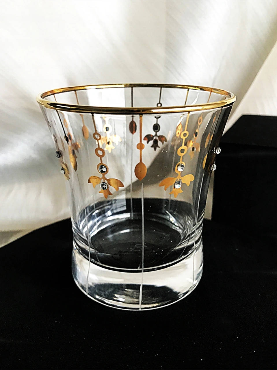 Gold Lale Taşlı Su Bardağı 6 Adet Gold