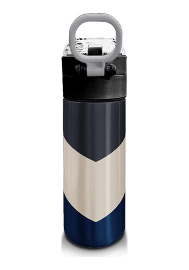 Coral High Kids Lacivert Koyu Gri Bej Desenli Pipetli Ve Direkt İçim Çelik Termos 500 Ml 31893 Lacivert - Şeffaf