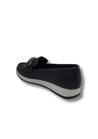 Tarzbu Kadın Siyah Taşlı Tokalı Comfort Loafer Ayakkabı, Rahat Taban, Düz Kadın Babet Ayakkabı Taslıtokalıtarzkl1 1961 Sıyah