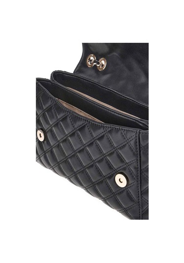 Kadın Kapitone Zincir Askılı Omuz Çantası - Siyah Siyah