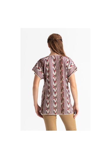 Eliş Şile Bezi Kısa Kol Şile Bezi Kilim Bluz Tek renk Tkrn Tek Renk