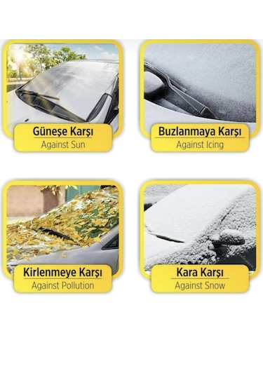 Point Buzlanma Önleyici Oto Ön Cam Brandası Güneş Ve Buz Koruyucu Su Geçirmez 1 Adet