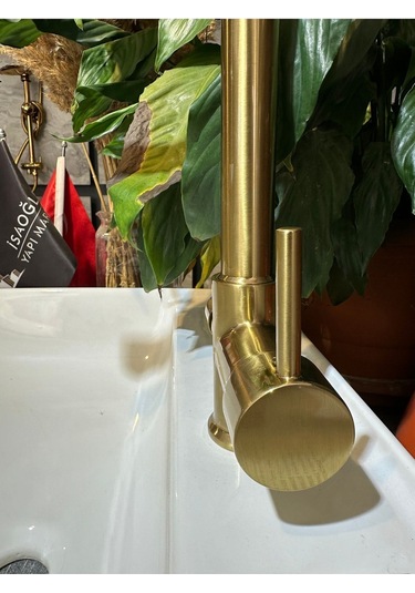 İsaoğlu Yapı Mat Gold Arıtmalı Musluk Modern Tasarım Arıtmalı Armatür Mat Altın Batarya Gold