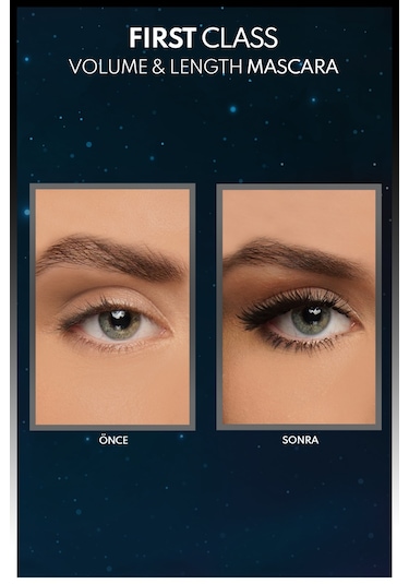 Note Cosmetique First Class Hacim ve Uzatma Etkili Maskara - Siyah