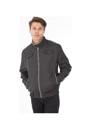 Sposo 1088 Su Itici Kumaş Regular Kalıp Siyah Erkek Yazlık Mont Siyah