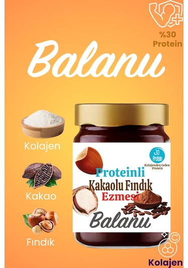 Balanu Proteinli Kakaolu Fındık Ezmesi 280gr X3 Adet