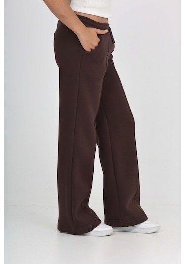 Toontoy Kız Çocuk Nervür Detaylı Eşofman Alt Kahve