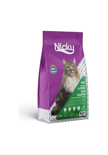 Nicky Adult Multi Color Tahıllı Tavuklu Gurme Yetişkin Kedi Maması 15 KG