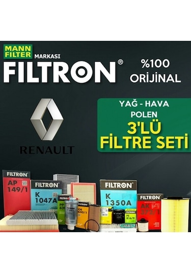 Renault Clio 4 1.2 Filtron Filtre Bakım Seti 2012-2016