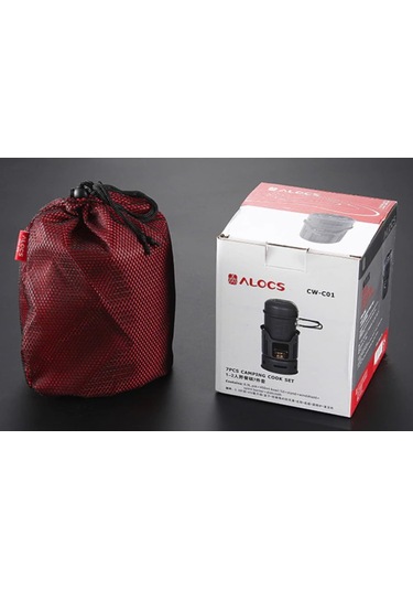 Alocs Alkol Ocaklı Pişirme Seti 1 2 Kişilik Çantalı Set Çok Renkli