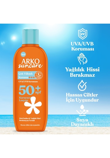 Arko Suncare Çok Yüksek Korumalı Vücut Güneş Losyonu SPF50+ 200 ML