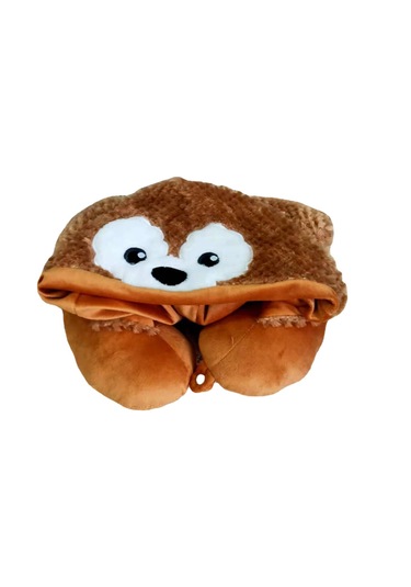 Sevimli Peluş Kapüşonlu U Şeklinde Yastık-feifei