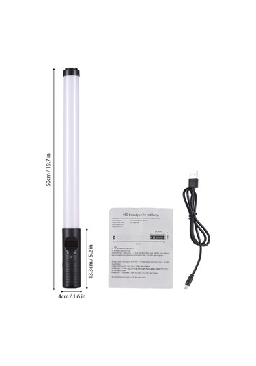 Moly 1200mah Rgb El Feneri 3000k-6000k 76 Led Crı 85ra Type-c 2000lm Parlaklık Ayarı Siyah Siyah