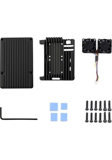 Castleofangels 5 Kasa Için Alüminyum Alaşımlı Soğutma Çift Soğutma Fanı Pi 5 Için Metal Kasa