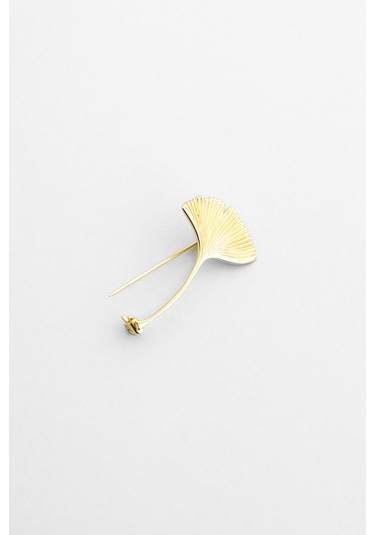 Gelincik 18 Ayar Sarı Altın Kaplama Gümüş Broş Sarı Altın Kaplama