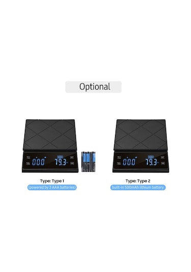 Besthome1 3kg/0.1g Dokunmatik Ekranlı Dijital Terazi - Siyah, Şarjlı Batarya Ek6012 Pasta Kahve Pişirme İçin Siyah