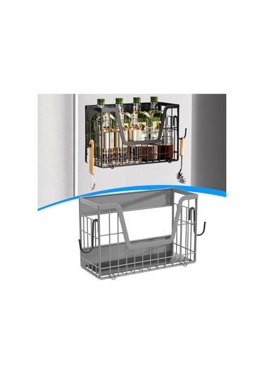 Suntek Buzdolabı Yan Rafı Manyetik Dolap Ev Eşyaları İçin Gri