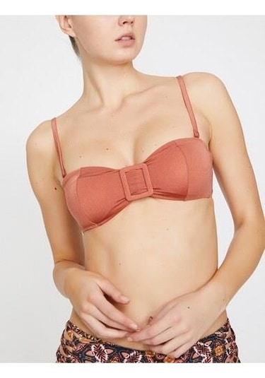Deep Beach Tarçın Kare Tokalı Bikini Üstü Db20050bu 001
