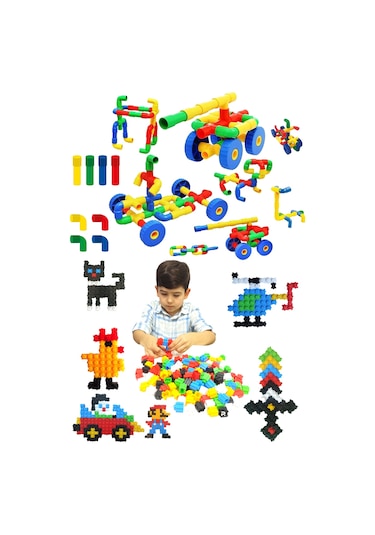 72 Parça Boru Lego + 200 Parça Tiktak Yapı Blokları