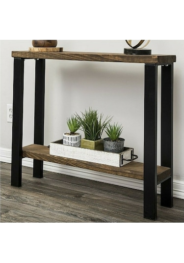 Metal Ayaklı Masif Ahşap  Dresuar. Ceviz