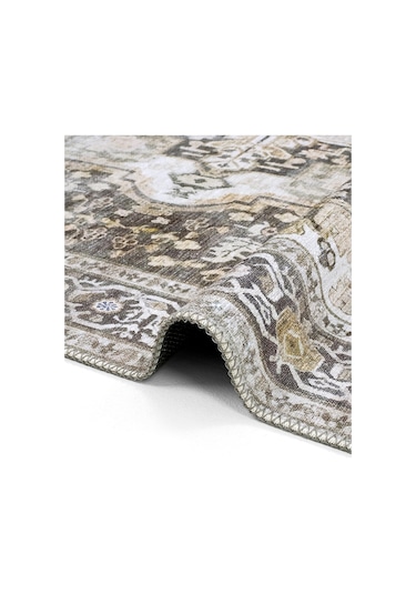 Cool Halı Beylerbeyi By 803 Krem Etnik Vintage Halı Oda Salon Halısı Yıkanabilir Eskitme Şönil Halı