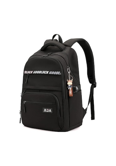 Mufunye Kadın Öğrenci Sırt Çantası, Nylon Hafif, Büyük Kapasite, Omuz Baskısı Azaltıcı, Yan Cep, Üniversite/ortaokul, Siyah Vintage Desenli Günlük Çanta Çok Renkli