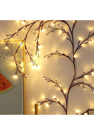 Cbtx Usb Powered Söğüt Asma Led Işık Dıy Oda Dekor Yapay Bitkiler Ağaç Dalları Lamba