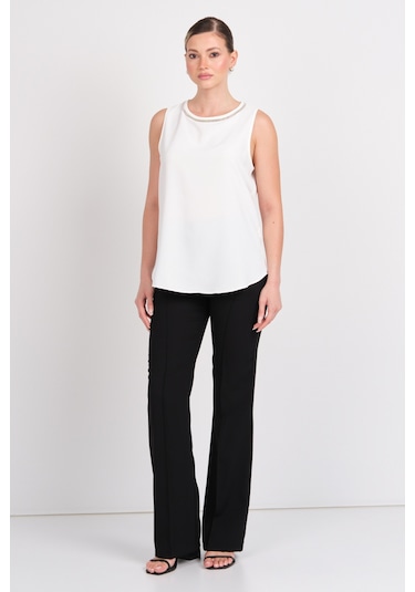 Moda İlgi Kadın Yüksek Bel İspanyol Paça Pantolon 4042 Siyah Siyah