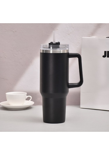 Dinosaurs 40oz Paslanmaz Çelik Kahve Kupası Mühürlü Saman Termos Büyük Kapasiteli Araba Vakum Şişesi Seyahat Termos-425 Altın