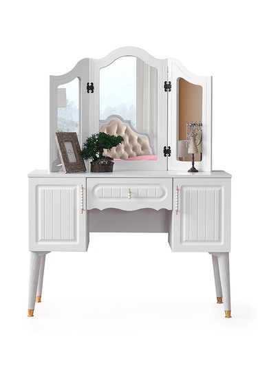 Riga Şifonyer-makyaj Masası-aynalı-mdf-beyaz Beyaz