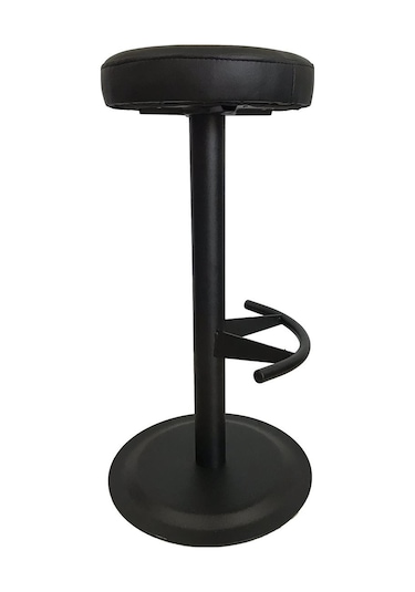 Bar Sandalyesi Bar Taburesi Siyah Deri Oturak Çok Renkli