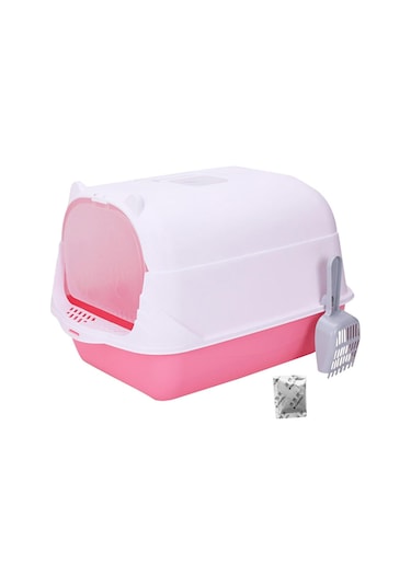 Kapalı Kedi Tuvalet Kapşonlu Kedi Kedisi Çöp Tavası Yüksek S. 10l Siyah