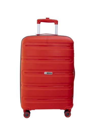 Vegmann Polipropilen Pp Atlas Kırmızı Orta Boy Valiz Kırmızı