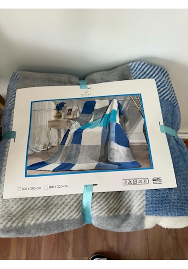 Lüks Peluş Battaniye Tek Kişilik Mavi 160 x 220