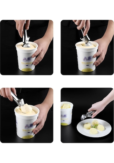 Çelik Kurabiye Helva Sunum Kaşığı Top Dondurma Kaşığı Cin50