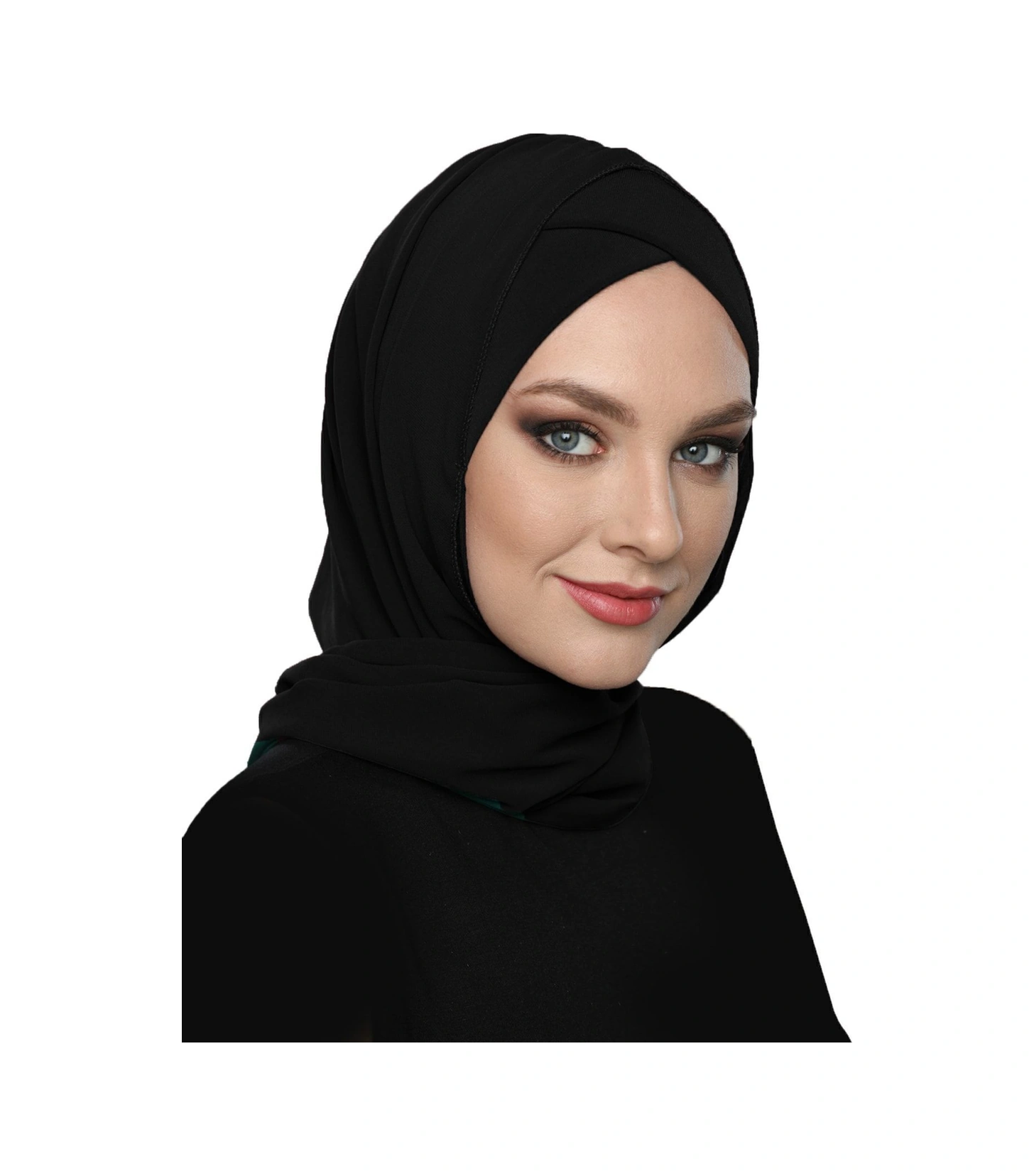 Şallı Takmatik Sade Siyah Hazır Türban Tesettür Bone Namaz Örtüsü Siyah