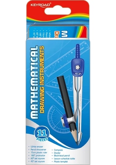 Keyroad kr971708 Pergelli Matematik Seti 11 Parça 390309 Çok Renkli