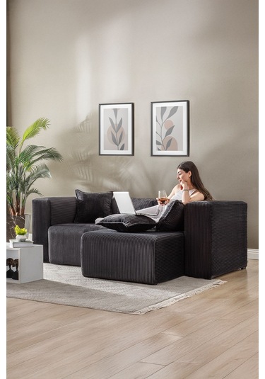 Katt Modüler Ekstra Rahat İskeletli 2 Li Koltuk 10 Renk Antrasit